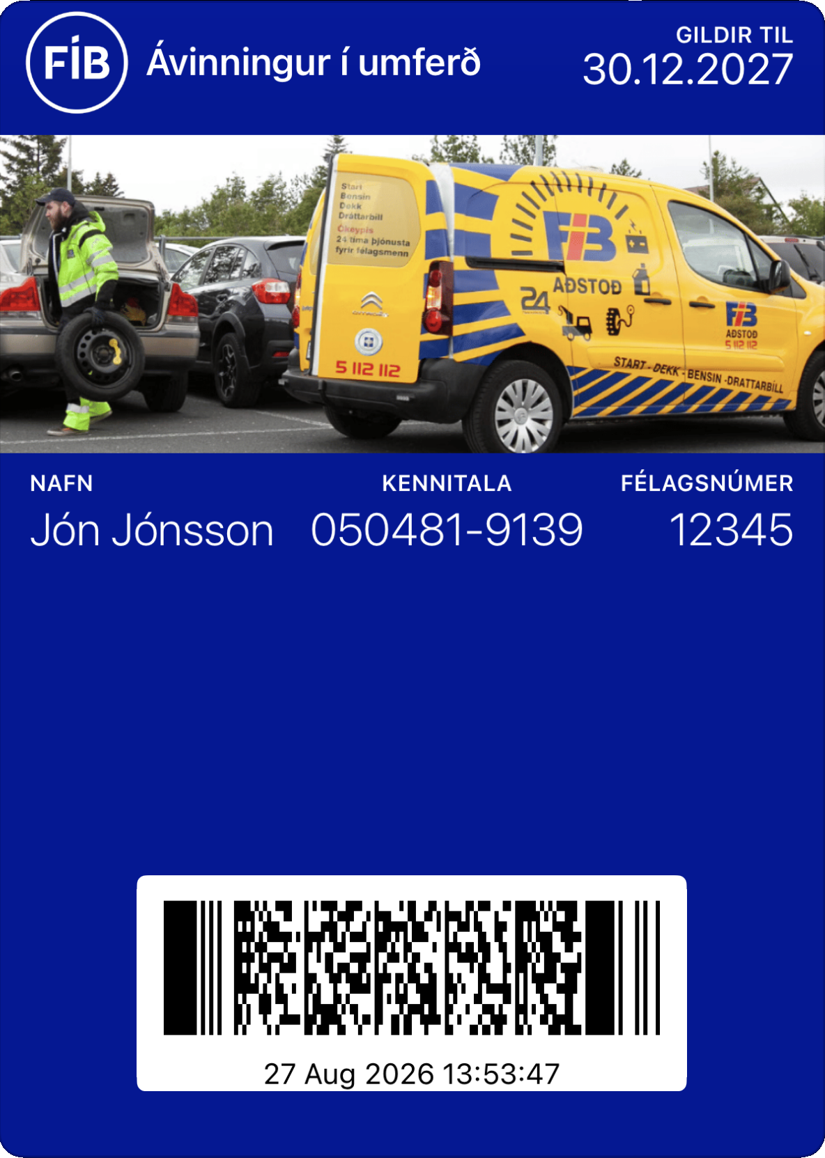 FÍB Member card